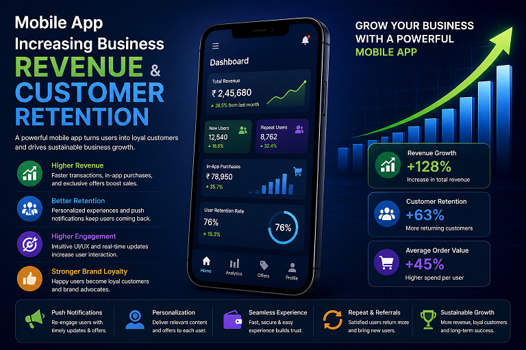 Mobile app increasing business revenue and customer retention
