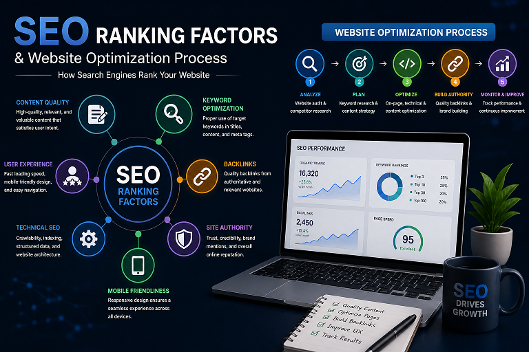 SEO ranking factors and website optimization process