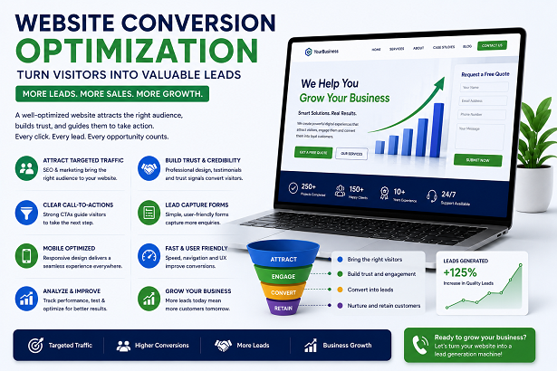 Website conversion optimization and business lead generation
